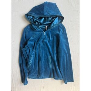 Y2K Velvet And Silk Zip Up Hoodie Size Large